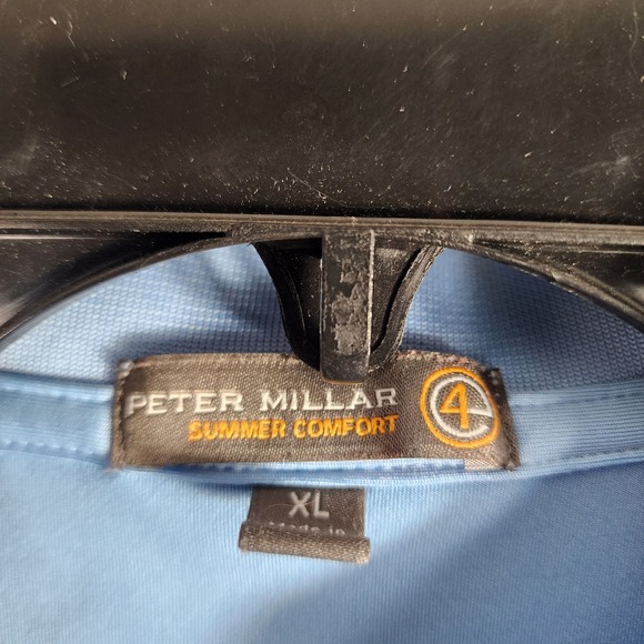 Peter Millar Summer Comfort Polo Shirt Mens XL Light Blue Embroidered Logo Golf - Picture 3 of 5